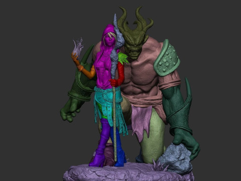 Morrigan Dragon Age and Monster 3D 打印模型