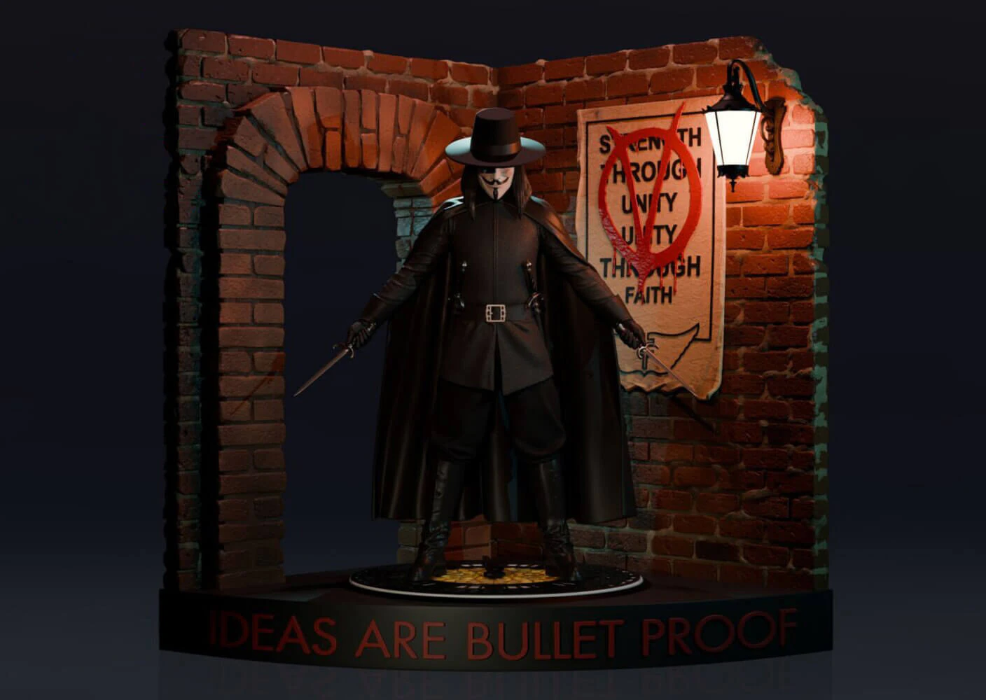V for Vendetta 3D Print Model .c4d .max .obj .3ds .fbx .stl .blend