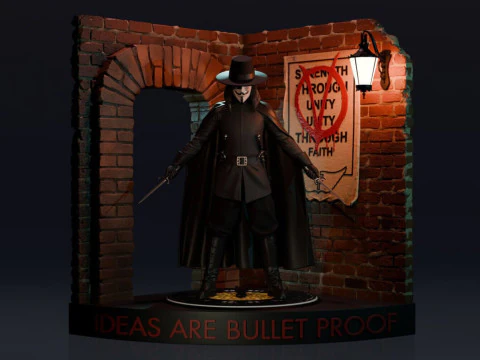 Vendetta i&ccedil;in V 3D Baskı Modeli