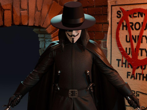 V for Vendetta 3D-printmodel