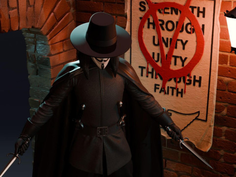 V for Vendetta 3D-printmodel