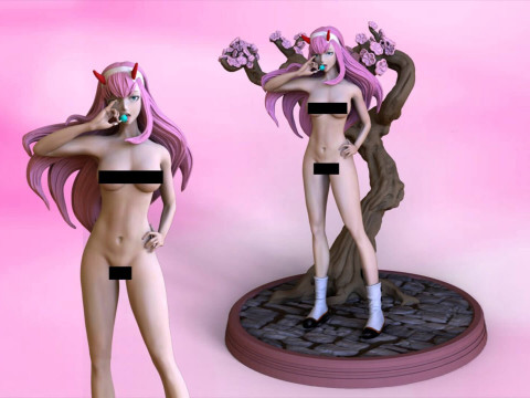 Zero Two from Darling in the Franxx Model Cetak 3D
