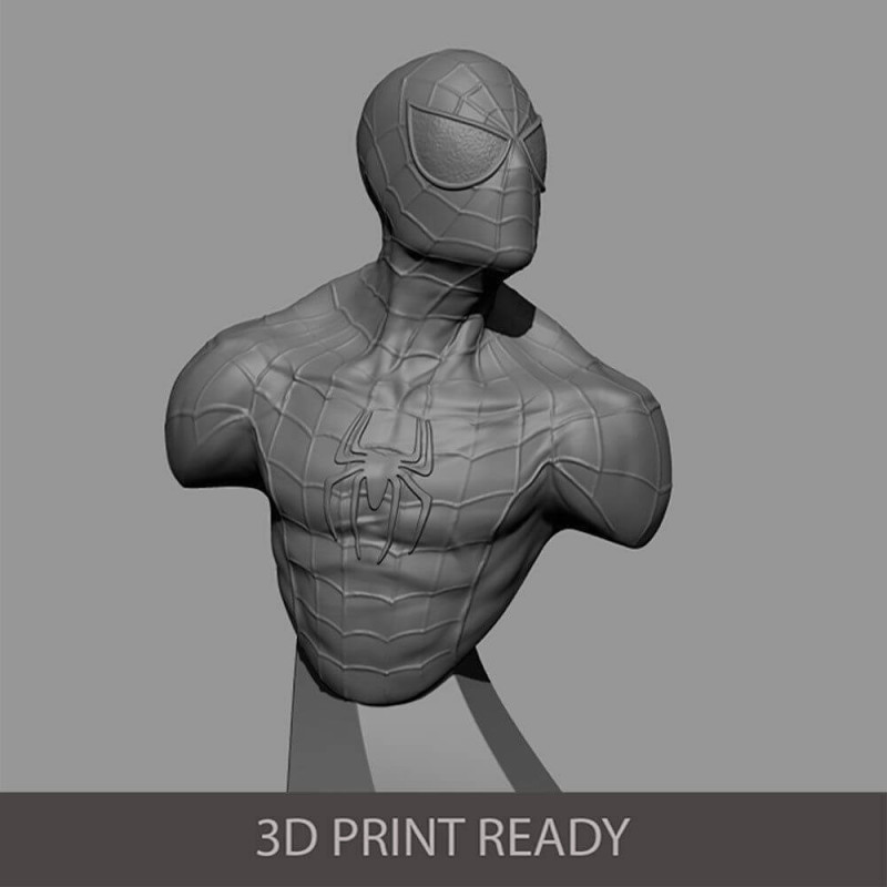 Spiderman Bust Modèles 3D en vedette .c4d .max .obj .3ds .fbx .stl .blend