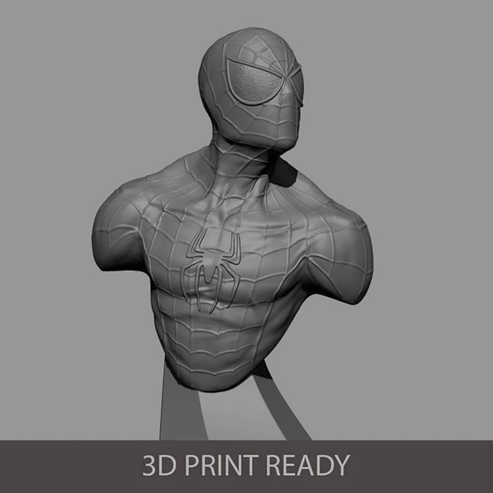 Spiderman Bust 3D Print Model .c4d .max .obj .3ds .fbx .stl .blend