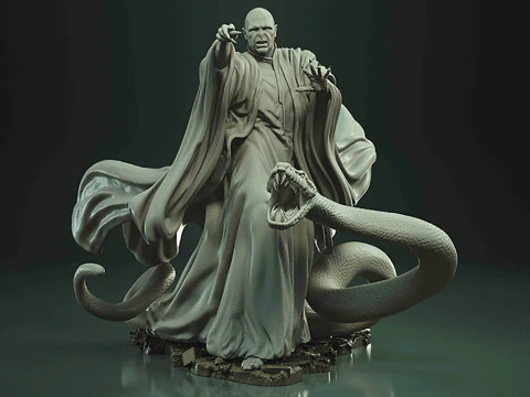 Lord Voldemort and Nagini 3D Print Model