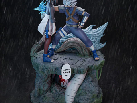 Kakashi Vs Rin - Naruto 3D Print Model