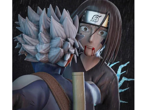 Kakashi Vs Rin - Naruto 3D Print Model