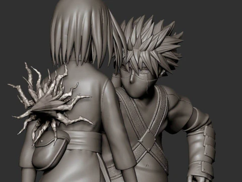 Kakashi Vs Rin - Naruto 3D Print Model