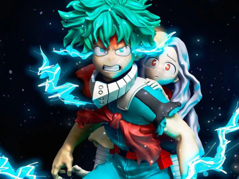 Deku and Eri 3D Print Model