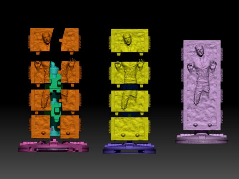 Han Solo on Carbonite 3Dプリントモデル