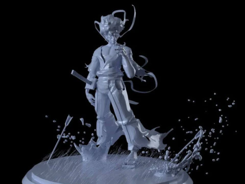 アフロサムライ 3Dプリントモデル