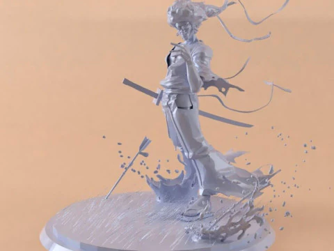 アフロサムライ 3Dプリントモデル