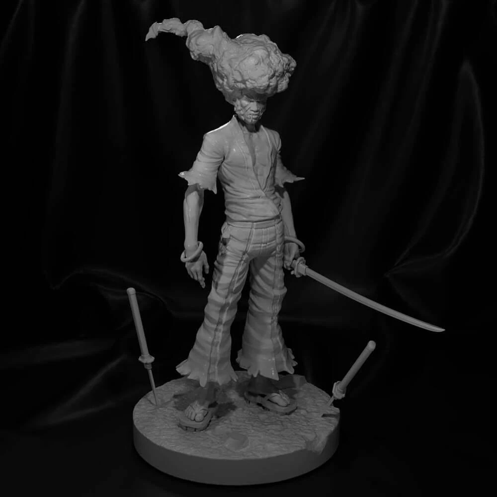Afro Samurai 3D Print Model .c4d .max .obj .3ds .fbx .stl .blend 