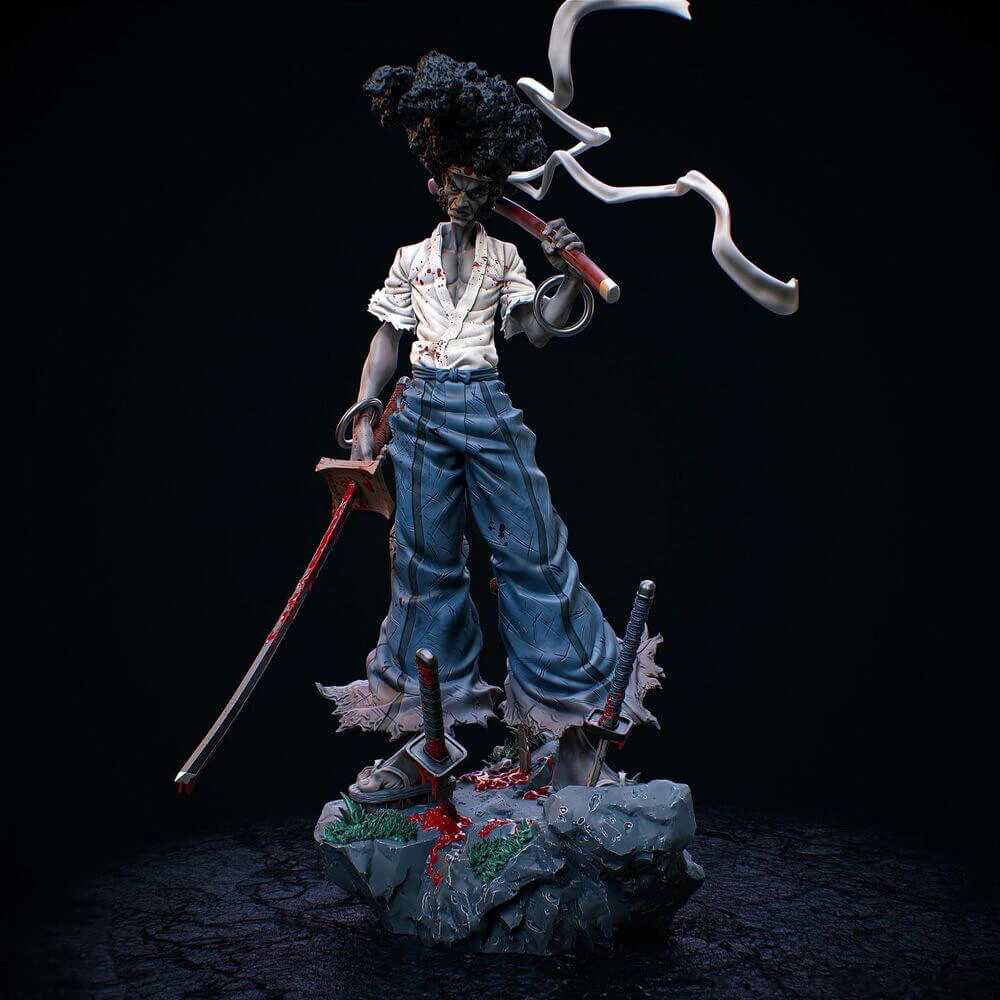 Afro Samurai 3D Print Model .c4d .max .obj .3ds .fbx .stl .blend 