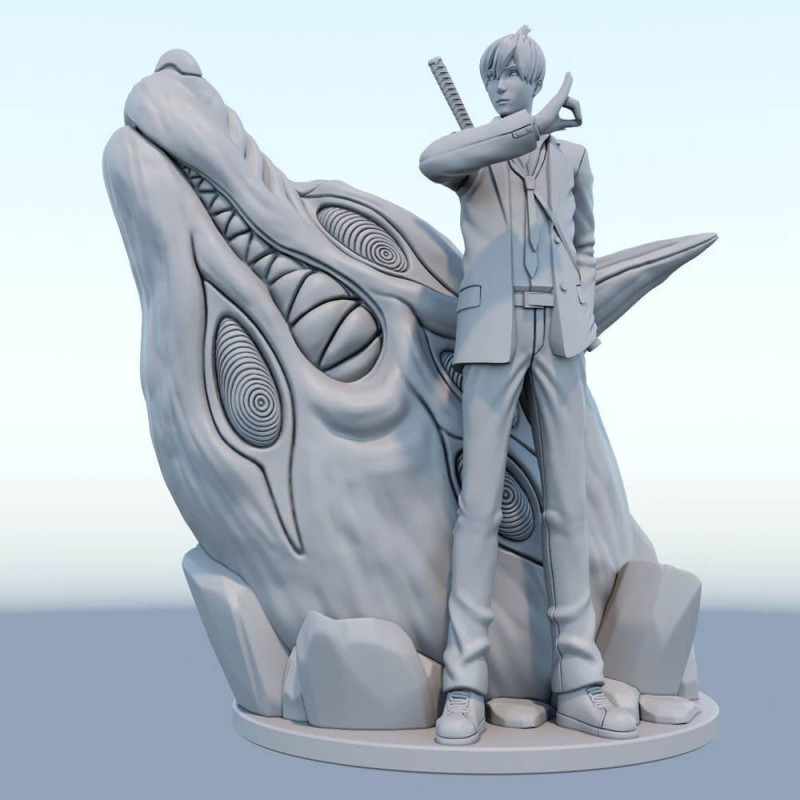 Aki Hayakawa from Chainsaw Man 3D Baskı Modeli .c4d .max .obj .3ds .fbx .stl .blend