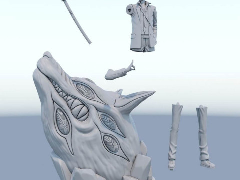 Aki Hayakawa from Chainsaw Man 3D Baskı Modeli