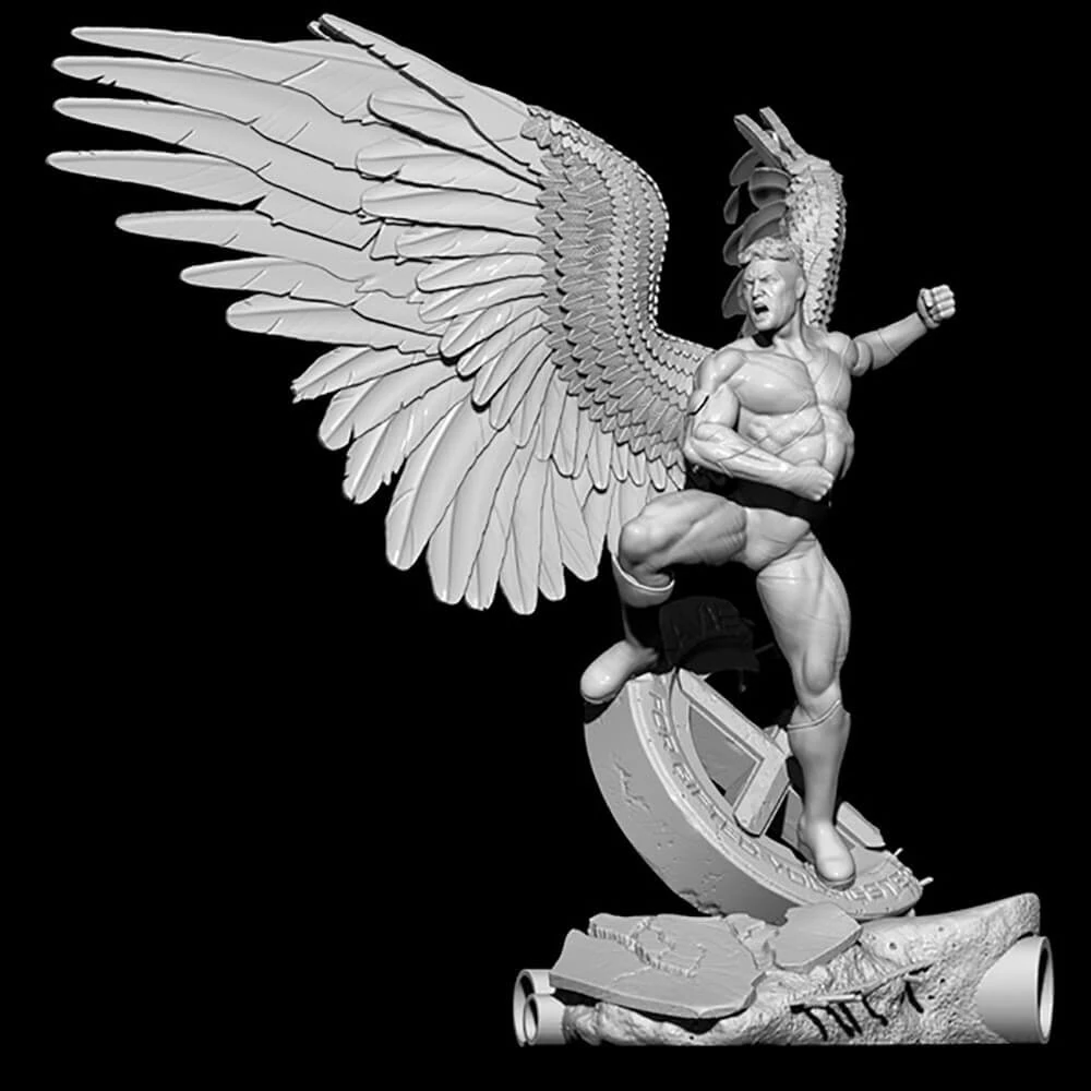 Angel Xmen Statue 3D Print Model .c4d .max .obj .3ds .fbx .stl .blend