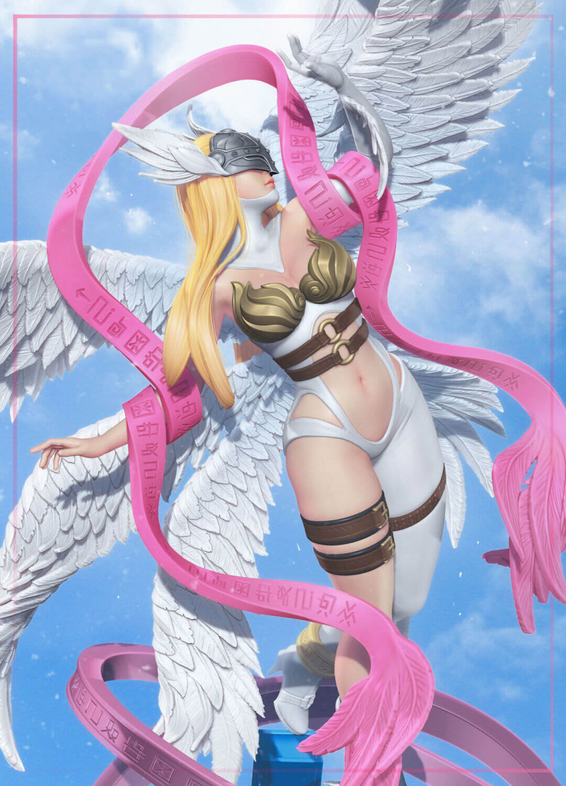 Angewomon - Digimon Modèles 3D en vedette .c4d .max .obj .3ds .fbx .stl .blend