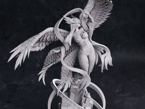 Angewomon - Digimon Modèles 3D en vedette