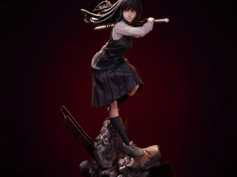 Asa Mitaka - Chainsaw Man Modèles 3D en vedette
