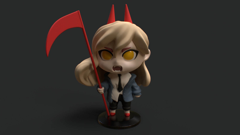 Chainsaw Man - Power Chibi 3Dプリントモデル .c4d .max .obj .3ds .fbx .stl .blend