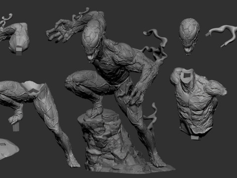 Carnage Statue 3D 프린트 모델