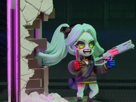 Chibi Rebecca Cyberpunk Edgerunners 3Dプリントモデル
