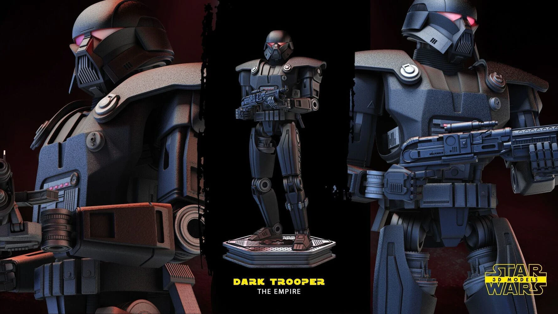 Dark Trooper - Star Wars 3D Print Model .c4d .max .obj .3ds .fbx .stl .blend 