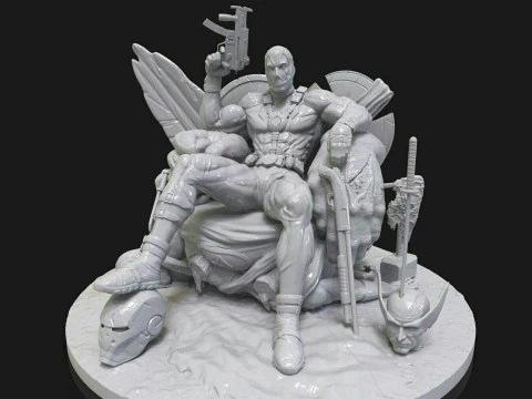 デッドプール・オン・スローン 3Dプリントモデル