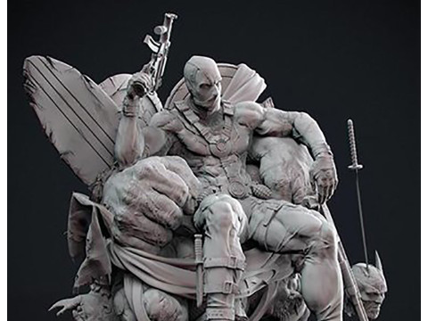 Deadpool on Throne 3D 打印模型