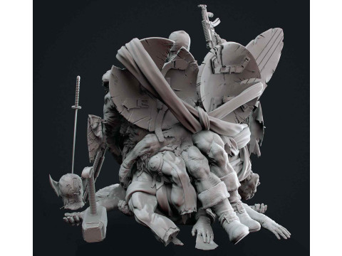Deadpool on Throne 3D 打印模型