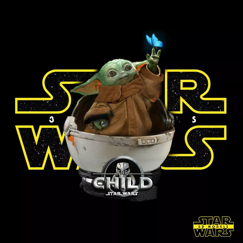 Grogu Bust - Star Wars 3D Print Model .c4d .max .obj .3ds .fbx .stl .blend 