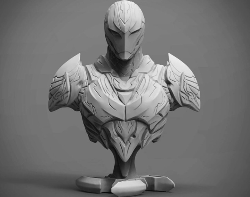 Dark Armor Bust 3D-Druckmodell .c4d .max .obj .3ds .fbx .stl .blend