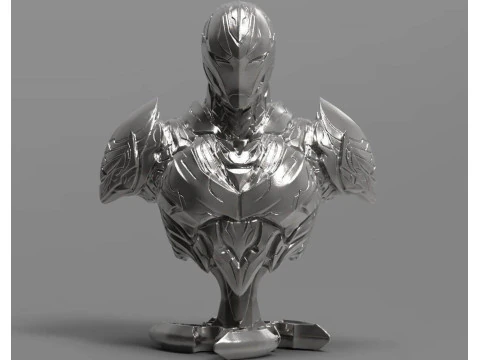 Patung Armor Gelap Model Cetak 3D
