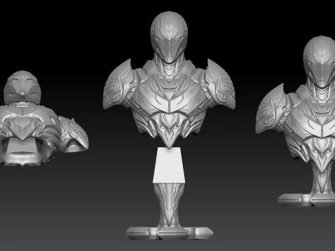 Patung Armor Gelap Model Cetak 3D