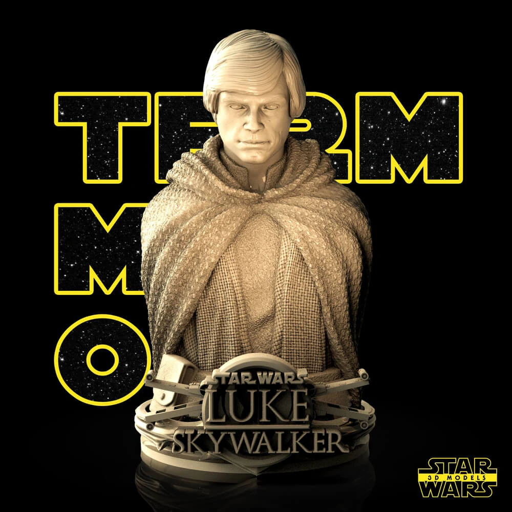 Luke Skywalker Bust 3D Print Model .c4d .max .obj .3ds .fbx .stl .blend 