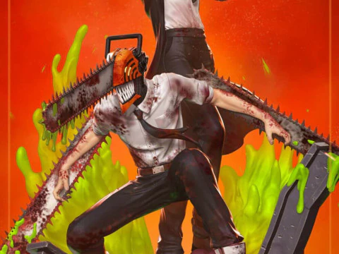 Makima e Denji Modelo de Impressão 3D