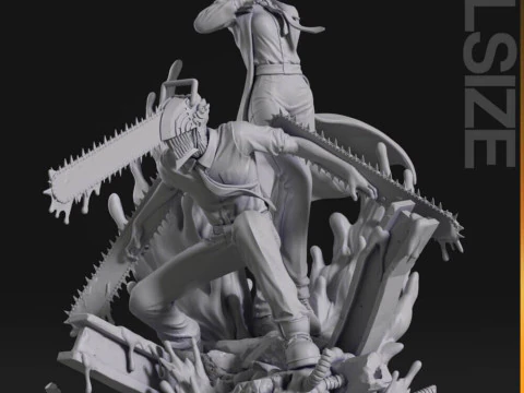 Makima and Denji 3D Print Model