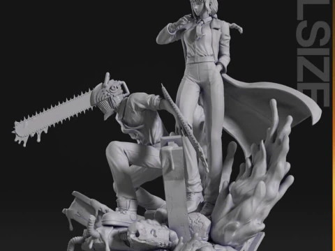 Makima and Denji 3D Print Model