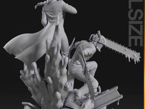 Makima and Denji 3D Print Model
