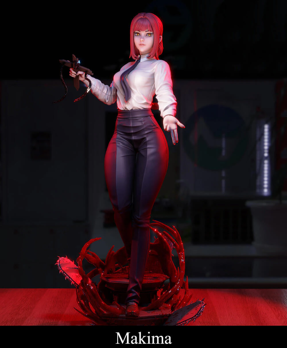 Makima Figure 3D Print Model .c4d .max .obj .3ds .fbx .stl .blend 