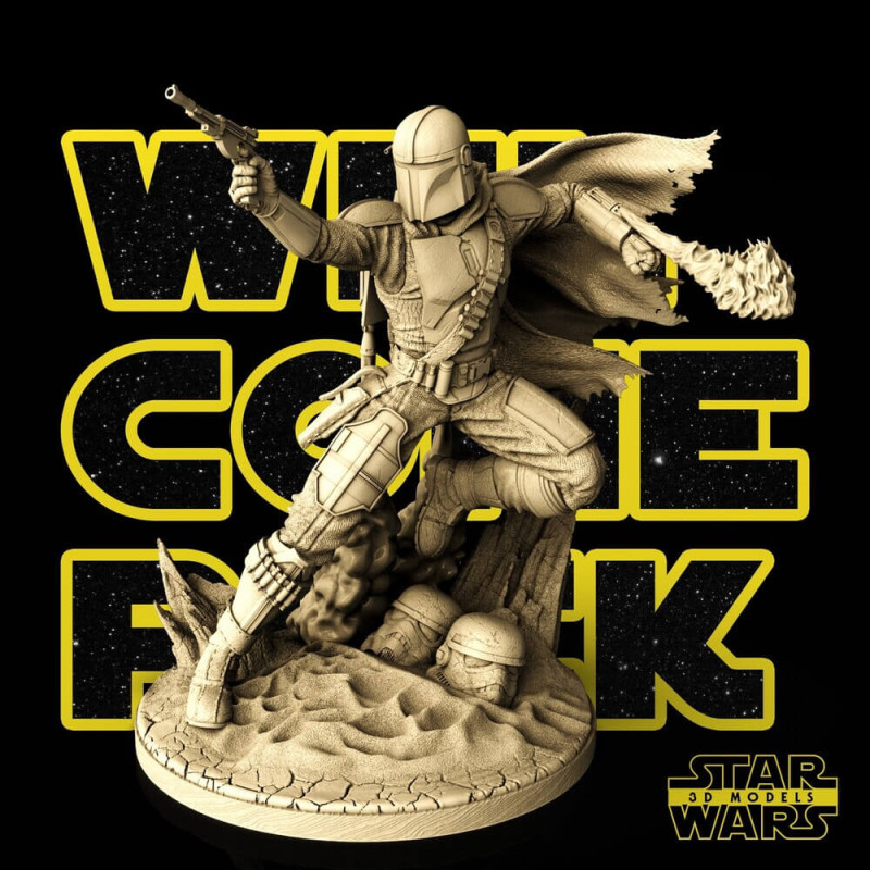 Mandalorian - Star Wars Model Cetak 3D .c4d .max .obj .3ds .fbx .stl .blend 