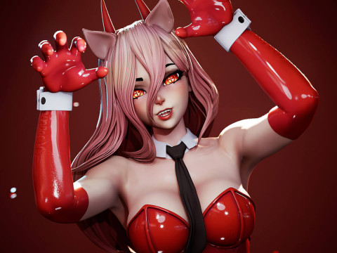 Power Chainsaw Man Modèles 3D en vedette