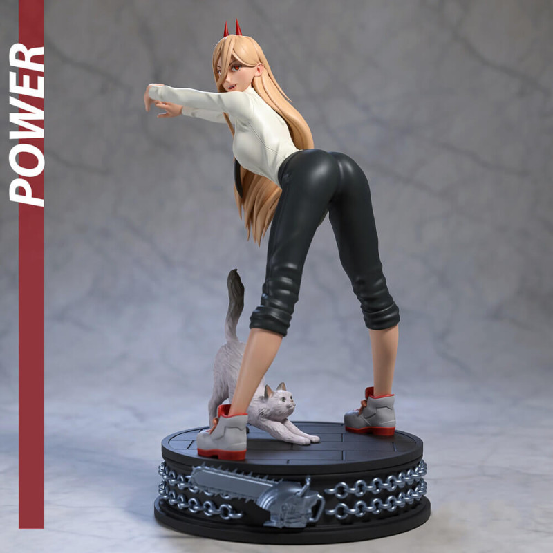 Power - Chainsaw Man 3D Принт Модель .c4d .max .obj .3ds .fbx .stl .blend