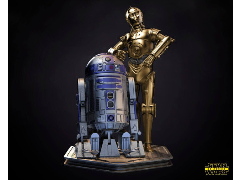R2D2 and C3PO - Star Wars 3D-Druckmodell