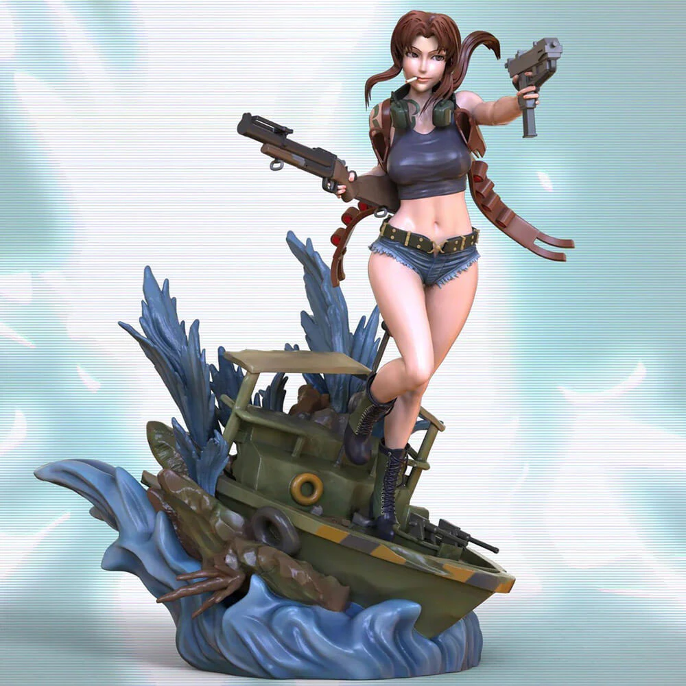 Revy - Black Lagoon 3D Print Model .c4d .max .obj .3ds .fbx .stl .blend 