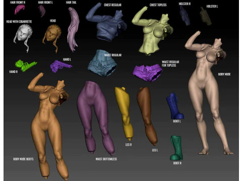 Revy - Black Lagoon 3D Print Model