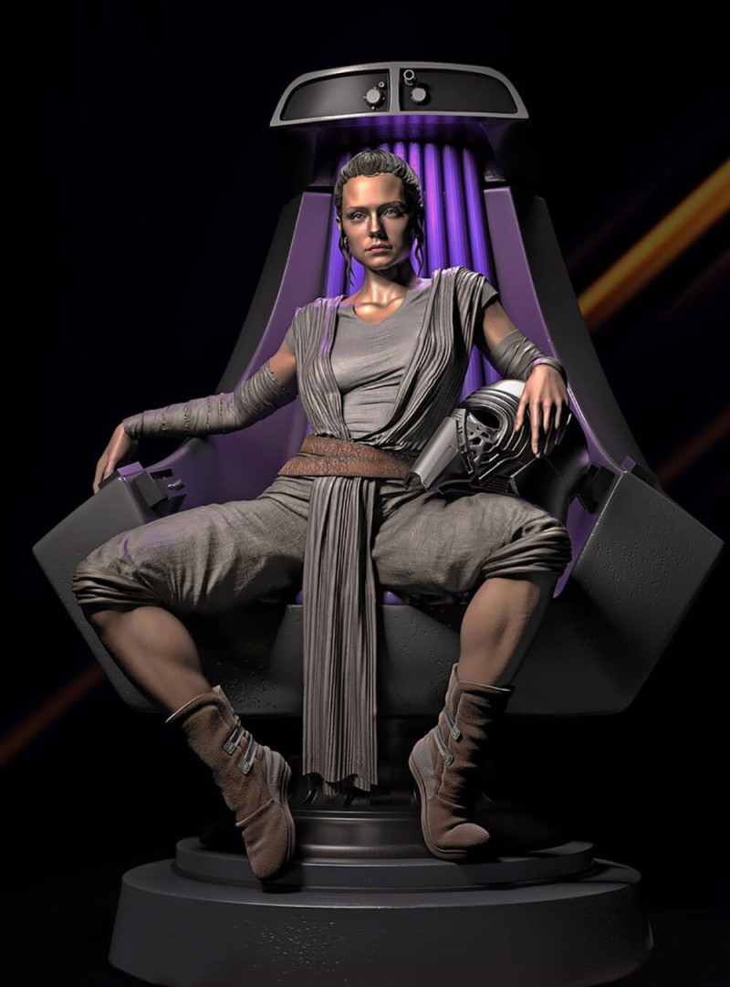 Rey - Star Wars Modello di stampa 3D .c4d .max .obj .3ds .fbx .stl .blend