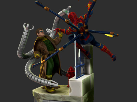 Spiderman Vs Doctor Octopus Model Cetak 3D