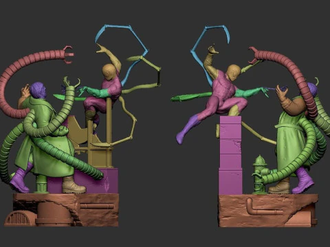 Spiderman Vs Doctor Octopus 3D Print Model